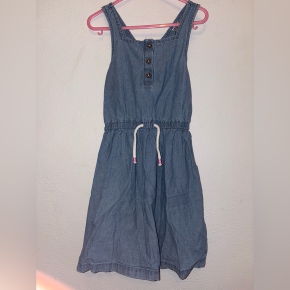 Blue Denim Sleeveless Dress Cross Backing size 5T - Picture 1 of 2